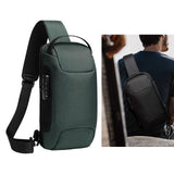 Maxbell Sling Bag for Men with Lock Backpack Handbag for Cycling Camping Travelling Green