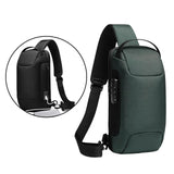 Maxbell Sling Bag for Men with Lock Backpack Handbag for Cycling Camping Travelling Green