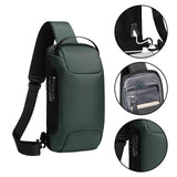 Maxbell Sling Bag for Men with Lock Backpack Handbag for Cycling Camping Travelling Green