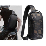 Maxbell Sling Bag for Men with Lock Backpack Handbag for Cycling Camping Travelling Camouflage