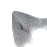 Maxbell Faux Fur Long Tail Costume Dress Fox Ears Hair Hoop Performance Gray