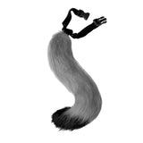 Maxbell Faux Fur Long Tail Costume Dress Fox Ears Hair Hoop Performance Gray