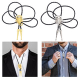 Maxbell Alloy Bolo Tie Adjustable Costume Retro Style Rope Cowboy for Women Men Gold
