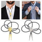 Maxbell Alloy Bolo Tie Adjustable Costume Retro Style Rope Cowboy for Women Men Gold
