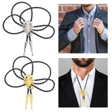 Maxbell Alloy Bolo Tie Adjustable Costume Retro Style Rope Cowboy for Women Men Gold