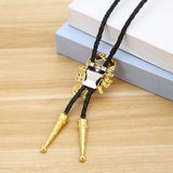 Maxbell Alloy Bolo Tie Adjustable Costume Retro Style Rope Cowboy for Women Men Gold