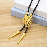 Maxbell Alloy Bolo Tie Adjustable Costume Retro Style Rope Cowboy for Women Men Gold