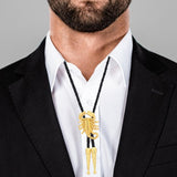 Maxbell Alloy Bolo Tie Adjustable Costume Retro Style Rope Cowboy for Women Men Gold