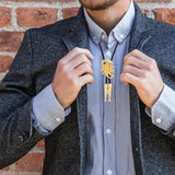 Maxbell Alloy Bolo Tie Adjustable Costume Retro Style Rope Cowboy for Women Men Gold