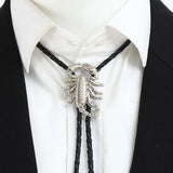 Maxbell Alloy Bolo Tie Adjustable Costume Retro Style Rope Cowboy for Women Men White
