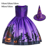 Maxbell Girl Halloween Costume Dress Fancy Dress up Witch Dress for Girls Outfit 110cm