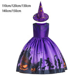 Maxbell Girl Halloween Costume Dress Fancy Dress up Witch Dress for Girls Outfit 110cm