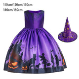 Maxbell Girl Halloween Costume Dress Fancy Dress up Witch Dress for Girls Outfit 110cm
