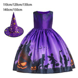 Maxbell Girl Halloween Costume Dress Fancy Dress up Witch Dress for Girls Outfit 110cm