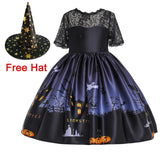 Maxbell Girl Witch Halloween Costume Dress Cosplay Fancy Dress Baby Girl Gown Party Height 130cm