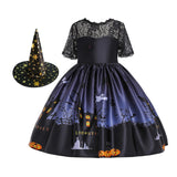 Maxbell Girl Witch Halloween Costume Dress Cosplay Fancy Dress Baby Girl Gown Party Height  140cm