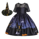 Maxbell Girl Witch Halloween Costume Dress Cosplay Fancy Dress Baby Girl Gown Party Height 150cm