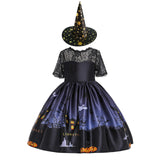 Maxbell Girl Witch Halloween Costume Dress Cosplay Fancy Dress Baby Girl Gown Party Height 150cm