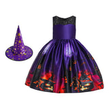 Maxbell Girl Witch Halloween Costume Dress Fancy Dress Cosplay Festival Party Outfit Height 120cm