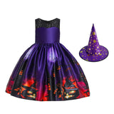 Maxbell Girl Witch Halloween Costume Dress Fancy Dress Cosplay Festival Party Outfit Height 130cm