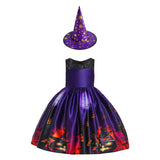 Maxbell Girl Witch Halloween Costume Dress Fancy Dress Cosplay Festival Party Outfit Height 150cm