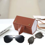 Maxbell Travel Sunglass Organizer Multipurpose Women Men Sunglasses Storage Case Brown