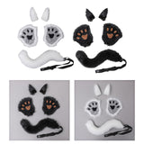 Maxbell Costume Set Halloween Ears Tail Paw Fancy Costume Cosplay Party white