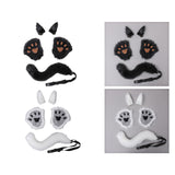 Maxbell Costume Set Halloween Ears Tail Paw Fancy Costume Cosplay Party white