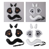 Maxbell Costume Set Halloween Ears Tail Paw Fancy Costume Cosplay Party white