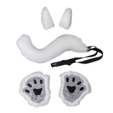 Maxbell Costume Set Halloween Ears Tail Paw Fancy Costume Cosplay Party white