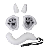 Maxbell Costume Set Halloween Ears Tail Paw Fancy Costume Cosplay Party white