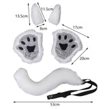 Maxbell Costume Set Halloween Ears Tail Paw Fancy Costume Cosplay Party white