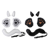 Maxbell Costume Set Halloween Ears Tail Paw Fancy Costume Cosplay Party white