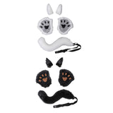 Maxbell Costume Set Halloween Ears Tail Paw Fancy Costume Cosplay Party white