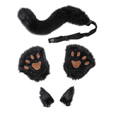 Maxbell Costume Set Halloween Ears Tail Paw Fancy Costume Cosplay Party black