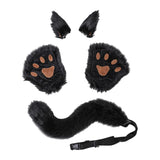 Maxbell Costume Set Halloween Ears Tail Paw Fancy Costume Cosplay Party black