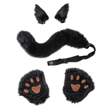Maxbell Costume Set Halloween Ears Tail Paw Fancy Costume Cosplay Party black