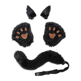 Maxbell Costume Set Halloween Ears Tail Paw Fancy Costume Cosplay Party black