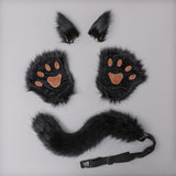 Maxbell Costume Set Halloween Ears Tail Paw Fancy Costume Cosplay Party black