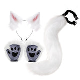 Maxbell Cat Costume Animal Cosplay Kitten Plush Ears Furry Fancy Dress up White