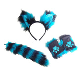 Maxbell Fox Ears Hair Hoop Costume Dress Cosplay Gloves Tail Kids Adult Carnival