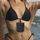 Maxbell hide Washable bra Pouch Credit Cards Wash Bag for Travel Women Black