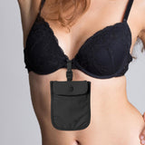 Maxbell hide Washable bra Pouch Credit Cards Wash Bag for Travel Women Black