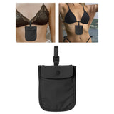 Maxbell hide Washable bra Pouch Credit Cards Wash Bag for Travel Women Black