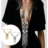 Maxbell Bohemian Pendant Necklace Sweater Chain Vintage Personalized for Women Girls Gold