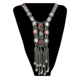Maxbell Bohemian Pendant Necklace Sweater Chain Vintage Personalized for Women Girls Silver
