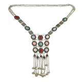 Maxbell Bohemian Pendant Necklace Sweater Chain Vintage Personalized for Women Girls Silver