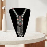 Maxbell Bohemian Pendant Necklace Sweater Chain Vintage Personalized for Women Girls Silver