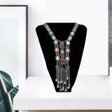Maxbell Bohemian Pendant Necklace Sweater Chain Vintage Personalized for Women Girls Silver