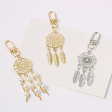 Maxbell Feather Key Chain Keyring Key Buckle Tassel Charms Lucky Decor for Supplies Silvery